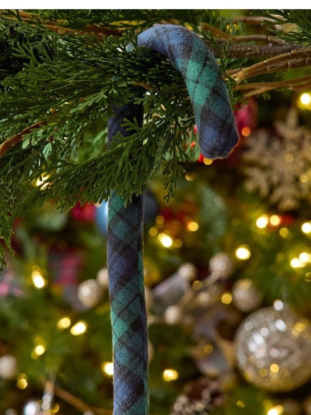 6 Pottery Barn Plaid Candy Cane